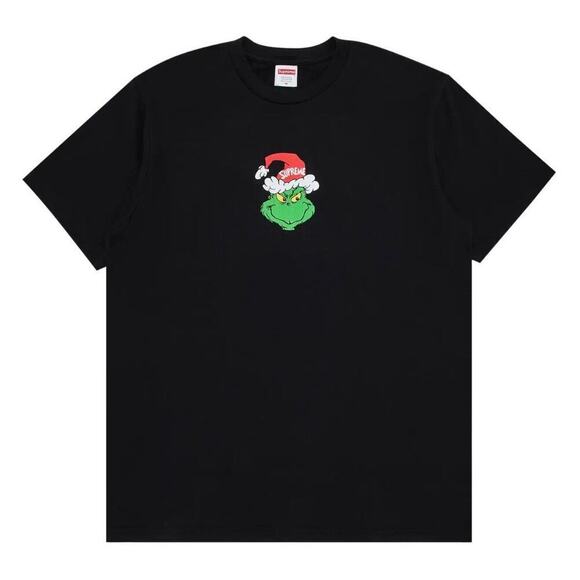 Supreme FW24 Christmas Cotton Grinch Tee Black Size Medium USA Made Streetwear - Picture 1 of 6